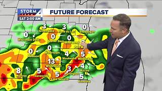 Scattered showers Friday, storms Friday night