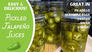 Pickled Jalapeño Slices! EASY & DELICIOUS! Water bath method in steam canner. Super fast to make!