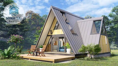 Best A-frame 3d Plan House Design - Minh Tai Design 23