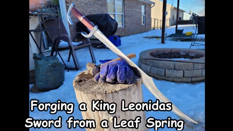 Forging a King Leonidas Spartan Sword from a Leaf Spring