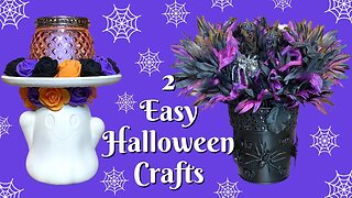 Dollar Tree Ghost Candleholder DIY | Halloween Spider Planter | Dollar Tree Halloween Decor