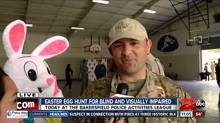 Easter egg hunt for visually impaired students