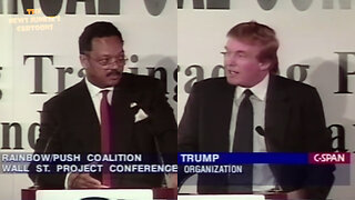 Jesse Jackson 1999 praises Trump, a friend, for always helping the Black community: "Trump's commitment for this success is beyond argument..."