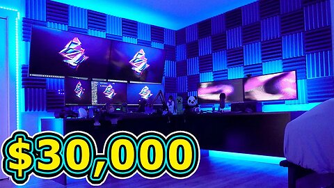 My $30,000 Gaming Bedroom | Workshop & Server Room Tour 2023!