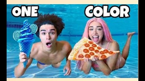 Eating only one color for 24 hours (very crazy challenge 😱😱😱😱😱)