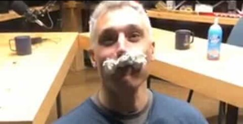 Man passes whipped cream challenge with flying colors!