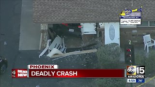 Driver dies after crashing into business near 16th Street and Colter