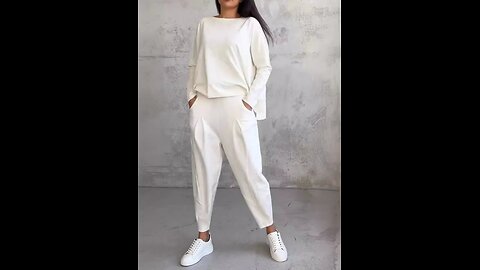 Women's Plain Daily Going Out Two Piece Set Long Sleeve Casual Spring/Fall Top With Pants