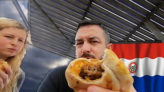 Paraguayan Cheeseburger Empanada in the Asunción rain 🇵🇾