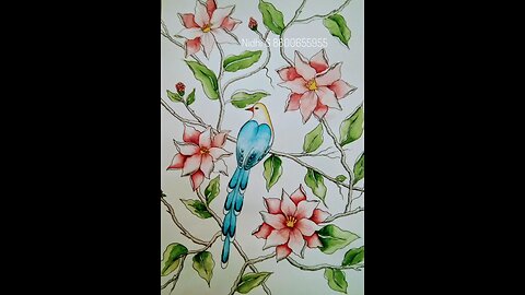 Bird with Flowers