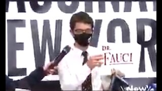 Man Sings Strange Song to Fauci at NYC Vaccine Event