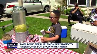 7-year-old sets up Lemonade stand to raise money for hero