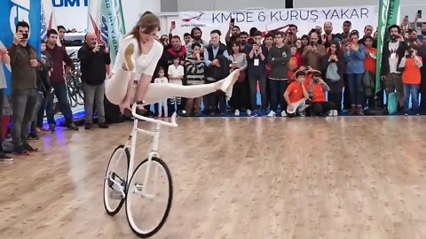 Girl Biker Performs - You Must See