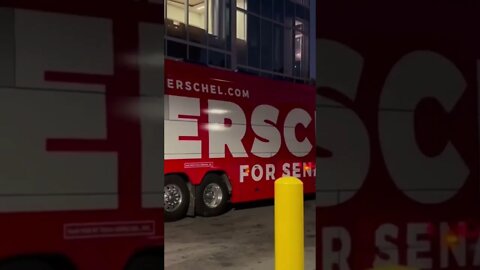 Herschel Walker bus at election night party - Georgia Senate Race