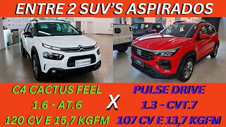 ENTRE 2 CARROS - CITROËN C4 CACTUS X FIAT PULSE - SUV'S COMPLETOS COM MANUTENÇÃO DE CARRO DE ENTRADA