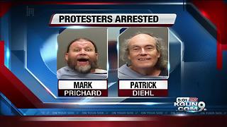 Deputies arrest two at Flake protest