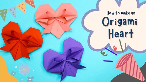 How to Make Cute Paper Heart With Bow | Easy Origami Tutorial DIY
