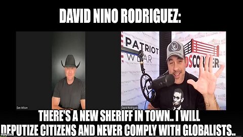 David Rodriguez: There's a NEW SHERIFF IN TOWN..I Will Deputize Citizens...