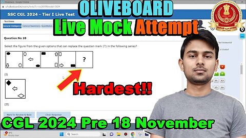 Tough Oliveboard SSC CGL 2024 Tier 1 Mock Live Attempt 18 Nov | MEWS Maths #ssc #oliveboard #cgl2024