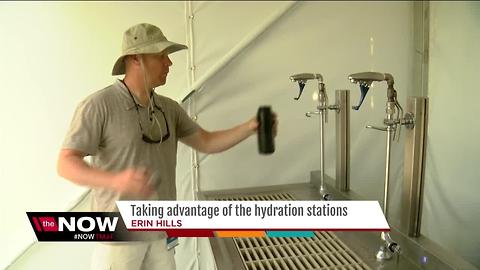 Taking advantage of hydration stations at the US Open