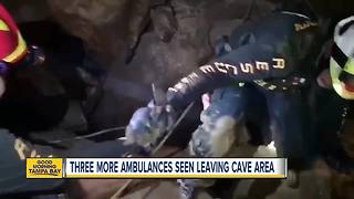 Three more ambulances seen leaving cave area in Thailand