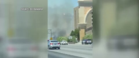 Fire behind the Bellagio Las Vegas today