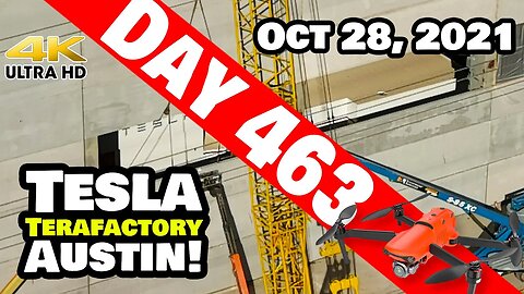 Tesla Gigafactory Austin 4K Day 463 - 10/28/21 - Tesla TX - STAMPING PRESS EXPOSED AT GIGA TEXAS!