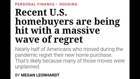 Recent U.S. homebuyers are being hit with a massive wave of regret