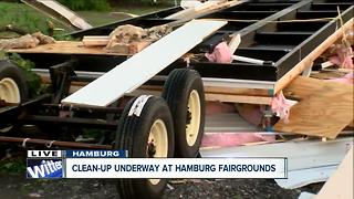 Debris collects at Hamburg Fairgrounds
