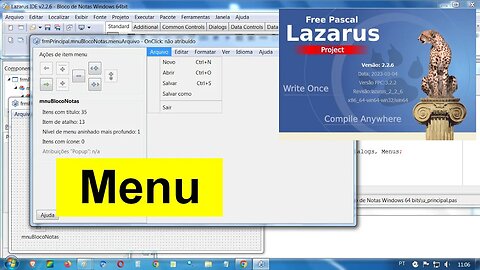 16- Como Criar um Menu no Lazarus