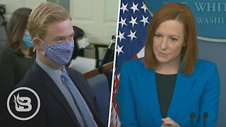 Reporter Confronts Psaki Over Biden Wearing a Mask on ZOOM CALL With World Leaders