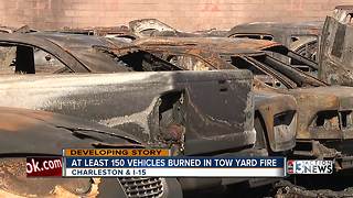 At least 100 vehicles destroyed in tow yard fire