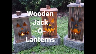 Wooden Jack -O- Lantern