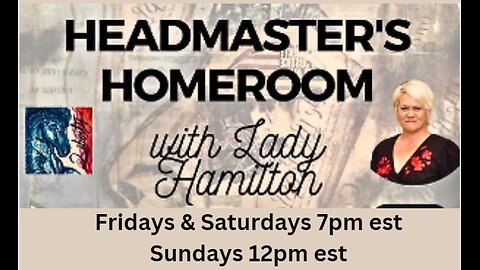 Episode 162: Lady Hamilton's Headmaster's Homeroom: w/Guest: Musician Tony Marino