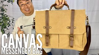 Chase Chic Vintage Canvas Laptop Messenger Bag Review