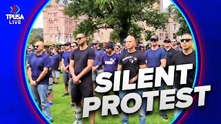 First Responders Do Silent Protest Against Vaccine Mandates In Toronto Canada.