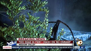 Two dead in fiery crash in Mission Valley