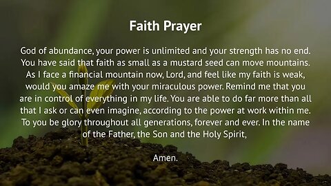 Faith Prayer (Prayer for Financial Miracle)