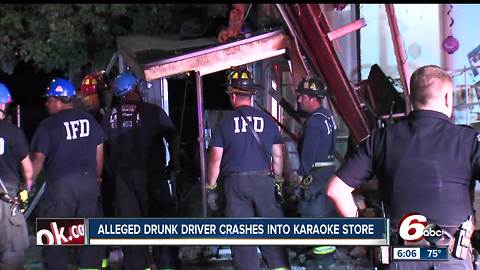 Alleged drunk driver crashes into Karaoke store