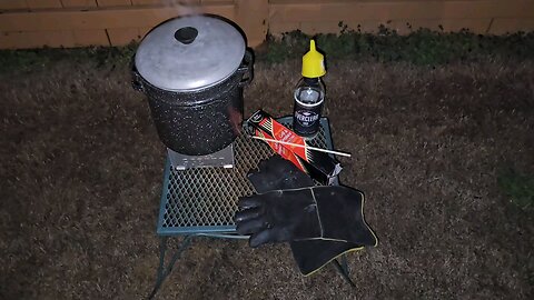 Cooking Hard Boiled Eggs Outside on the Folding Stover Over the Alcohol Burner: 01/25/2024