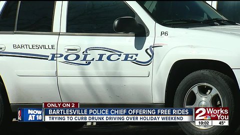 Bartlesville police chief offering free rides to prevent drunk driving