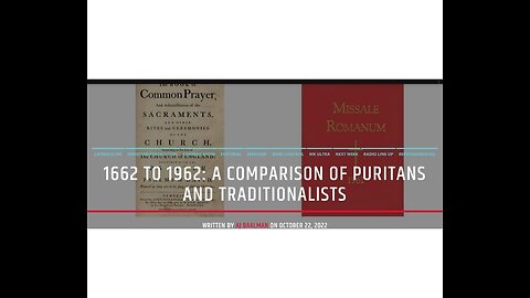 1662 To 1962: A Comparison Of Puritans and Traditionalists