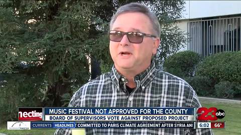 Board of supervisors vote against music festival venue