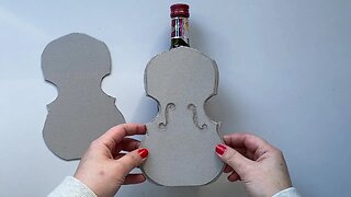 Cardboard bottle decor idea | How to make a violin from a bottle