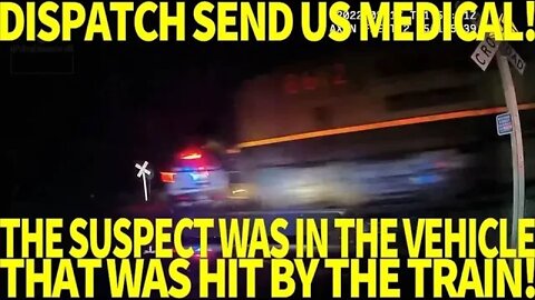 Full Video of Train Hitting Suspect Sitting Inside Police Cruiser After Police Pursuit and Arrest