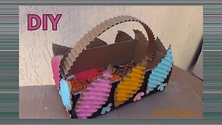 CESTA DE PAPELÃO/DIY/CARDBOARD BASKET