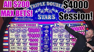 Triple Double Stars - $200/Spin! $4000 Session! Viewer Request Video - Potawatomi Hotel & Casino