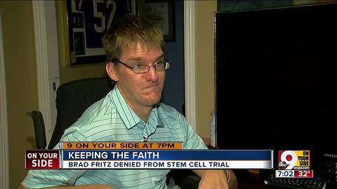Brad Fritz turned down from stem cell search trial, vows to fight on