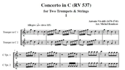 Antonio Vivaldi Concerto in C (RV 537)for Two Trumpets & Strings - Wynton Marsalis