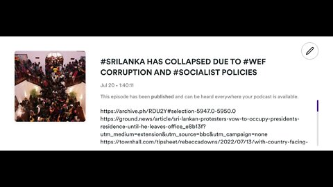 #SRILANKA HAS COLLAPSED DUE TO #WEF CORRUPTION AND #SOCIALIST POLICIES